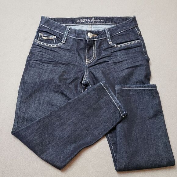 Guess By Marciano Skinny Jean Dark Wash Denim Cropped - Picture 13 of 16